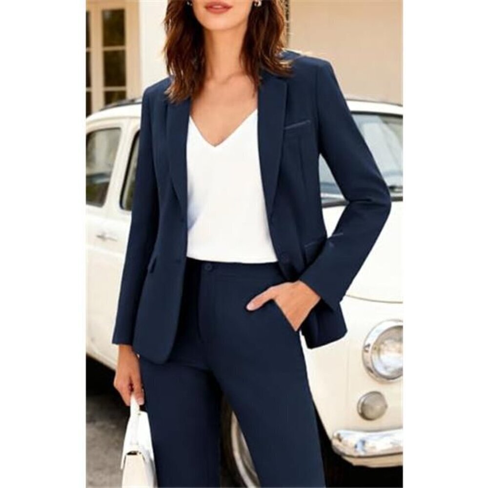 Slim Fit 2 Piece Blazer Suit for Women Business Work - Picture 6 of 7